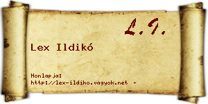Lex Ildikó névjegykártya